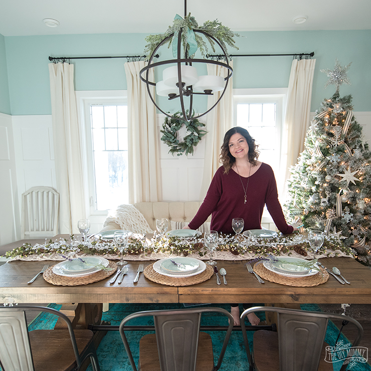 French Country Farmhouse Christmas Dining Room & Table Setting | The Diy  Mommy