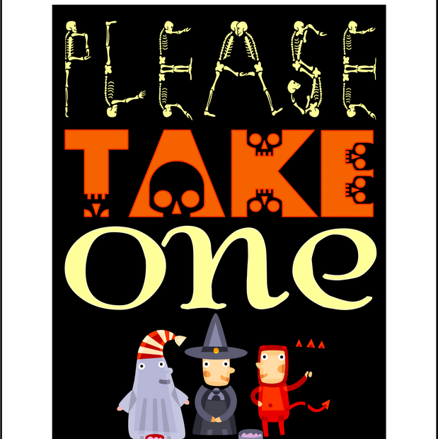 Embellish: {Free Printable} Please Take One Halloween Candy Sign