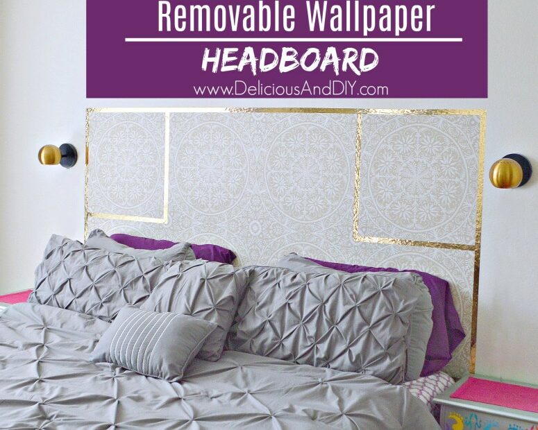 Diy Removable Wallpaper Headboard - Delicious And Diy