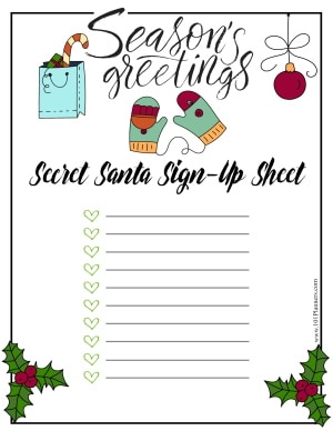 Secret Santa Template: Secret Santa Questions & Forms