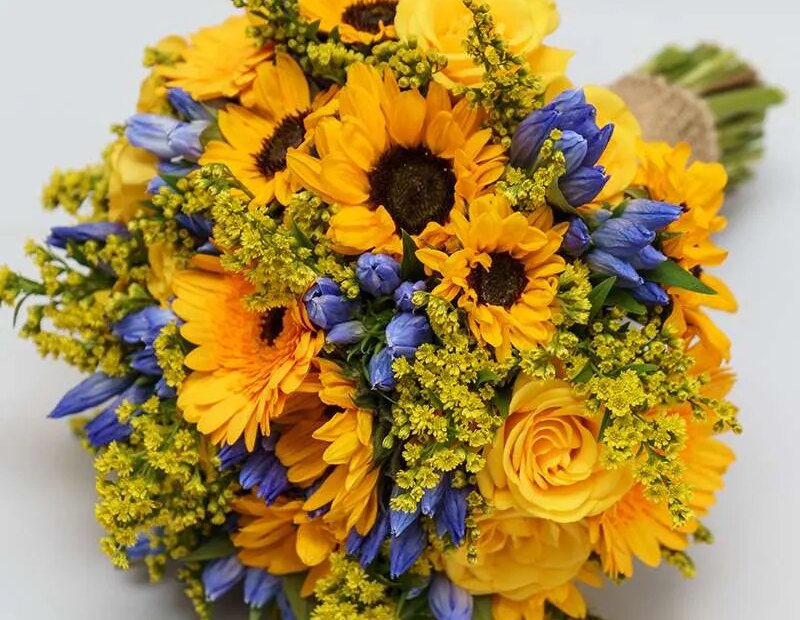 Sunflower Yellow Rose Bridal Bouquet | #1 Flower Delivery