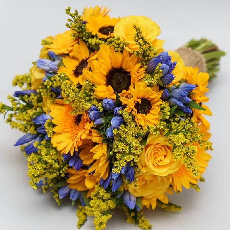 Sunflower Yellow Rose Bridal Bouquet | #1 Flower Delivery