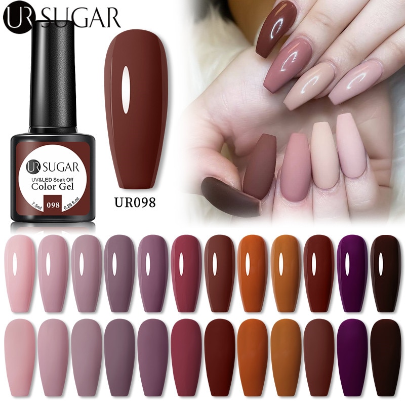 Ur Sugar Nude Gel Nail Polish For Manicures Brown Coffee Chocolate Color  Soak Off Uv Gel Nail Varnish Winter For Nail Art Design