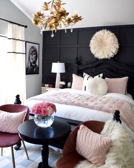 25 Refined Pink And Black Bedroom Decor Ideas - Digsdigs