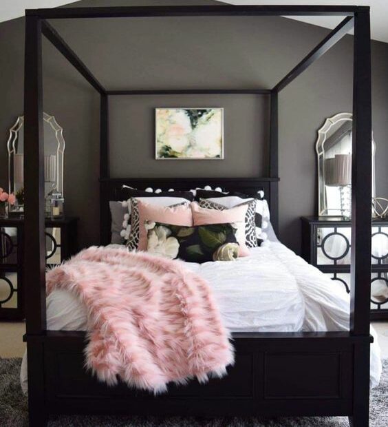 25 Refined Pink And Black Bedroom Decor Ideas - Digsdigs