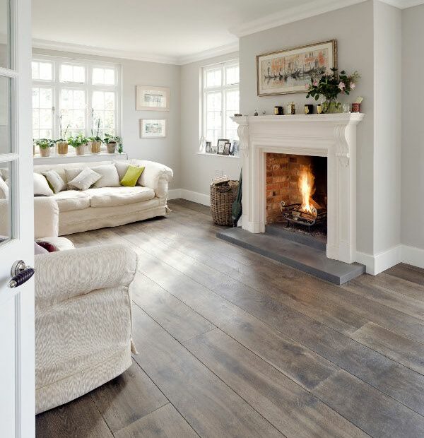 Bespoke Natural Grey Engineered Oak From Reclaimed Flooring Co - | Farm House  Living Room, House Design, House Styles