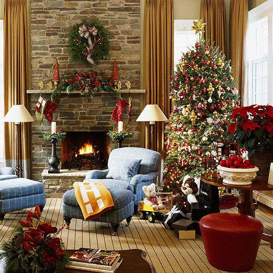 33 Best Christmas Country Living Room Decorating Ideas - Decoholic |  Rustieke Kerstversiering, Kerst Huizen, Rustieke Kerst