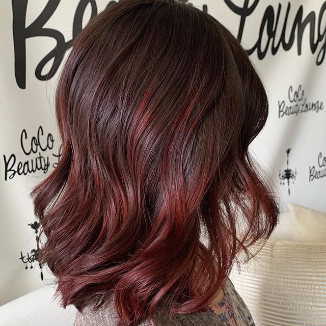 Chocolate Cherry Hair | Cherry Hair, Raspberry Hair, Brunette Hair With  Highlights