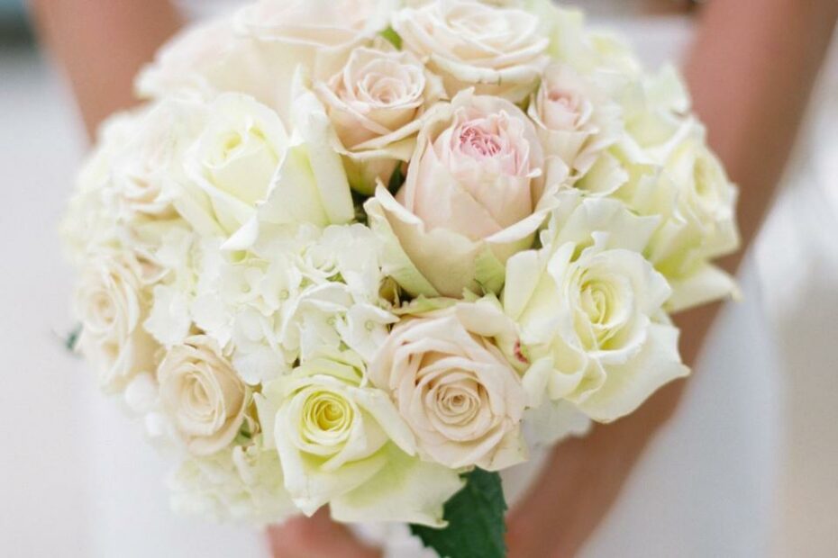 White Rose And Hydrangea Bridal Bouquet