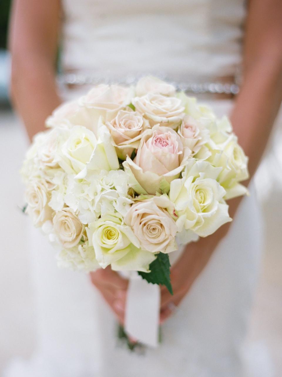 White Rose And Hydrangea Bridal Bouquet