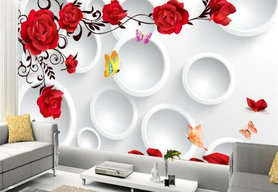 Beibehang Custom Wallpaper 3D Mural Circle Rose Romantic Love Background  Wall Living Room Bedroom Wall Papers Home Decor Mural|Wallpaper Damask| Wallpaper Wholesalewallpaper Floral - Aliexpress