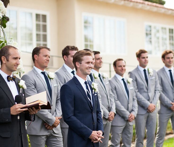 Modern Garden Party In Southern California | Groomsmen Grey, Groom And  Groomsmen, Best Wedding Suits