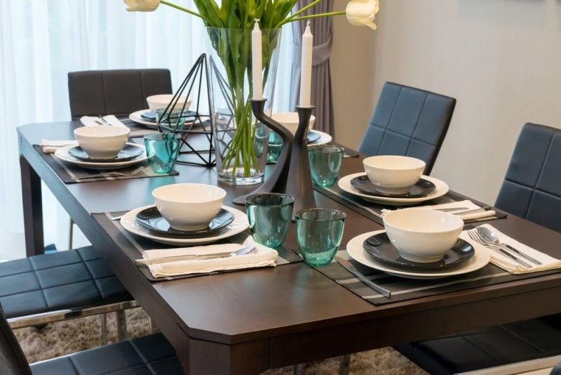 27 Modern Dining Table Setting Ideas | Modern Dining Table Set, Dining  Table Setting, Dark Wood Dining Room Table