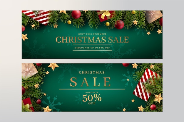 Christmas Banner Vectors & Illustrations For Free Download | Freepik