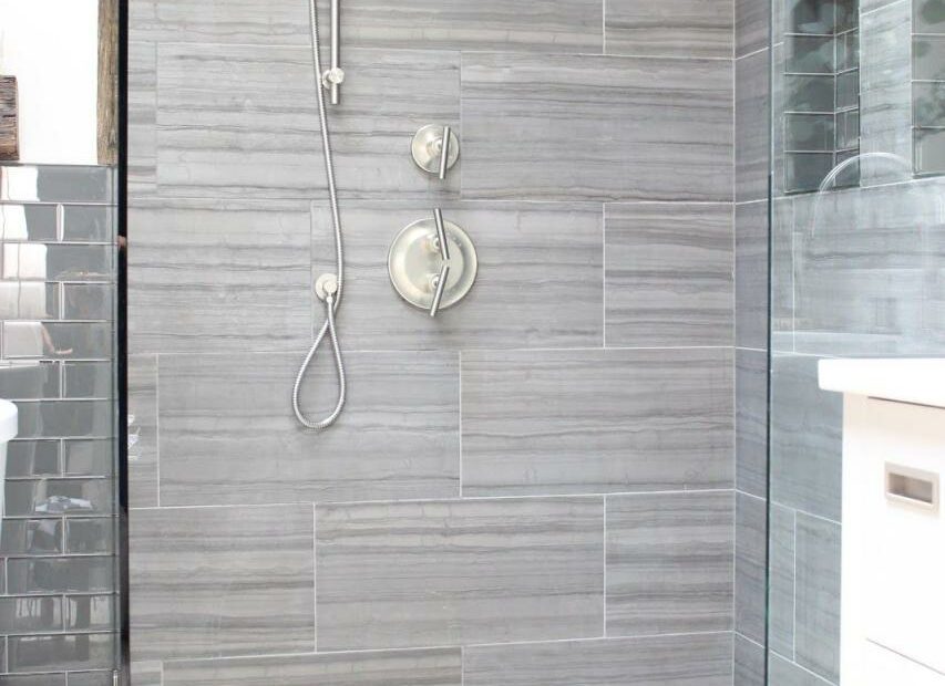 Before And After | Gray Shower Tile, Bathroom Tile Designs, Modern Bathroom