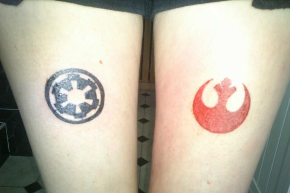 Rebel And Imperial Star Wars Thigh Tattoo By Rocknrollsaz On Deviantart