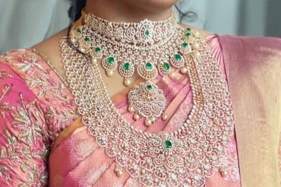 Bridal Diamond Choker And Haram Set - Indian Jewellery Designs