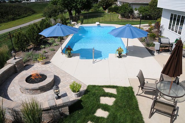 Pool And Fire Pit | Pools Backyard Inground, Backyard Fire, Fire Pit  Backyard