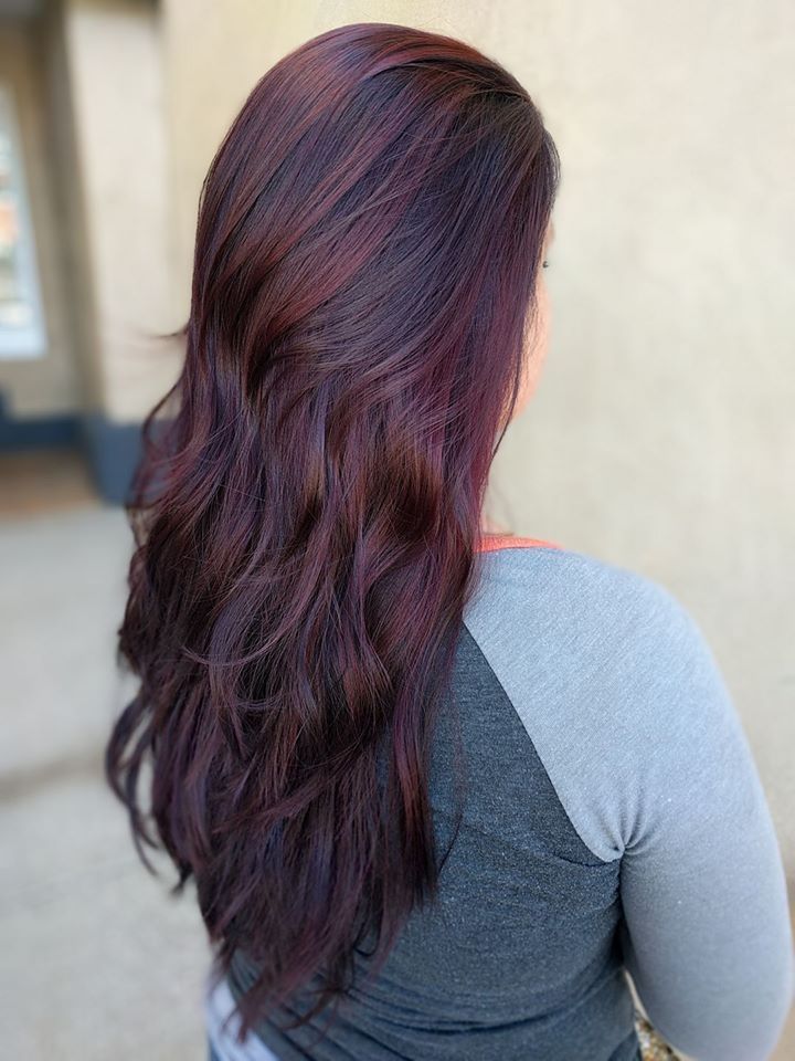 Pin By Katie Merkel On Ideas | Merlot Hair Color, Cherry Hair, Long Hair  Styles