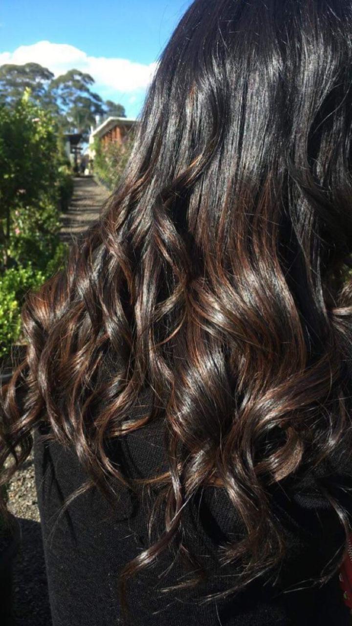 My First Balayage! Chocolate Brown On Black Hair 💖 | Brunette Hair Color, Hair  Color For Black Hair, Black Hair With Highlights