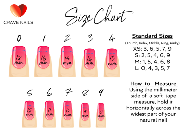 Size Chart Fake Nails Press On Nail Size Chart | Glue On Nails, Nail Sizes, Press  On Nails