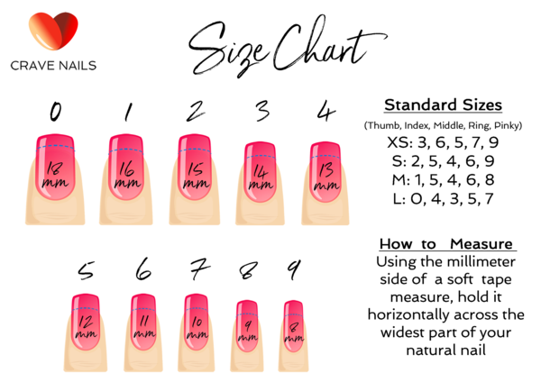 Size Chart Fake Nails Press On Nail Size Chart | Glue On Nails, Nail Sizes,  Press On Nails