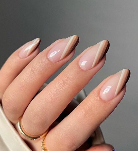 40 Modern French Style Nails To Be Wearing In 2022 : Shades Of Brown French  Mani