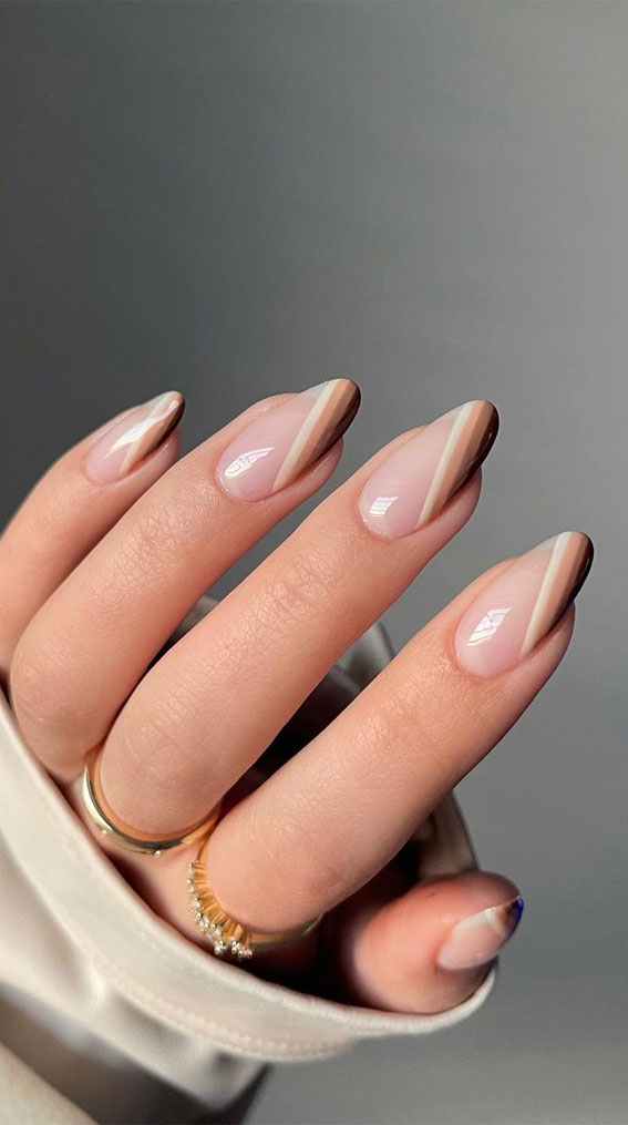 40 Modern French Style Nails To Be Wearing In 2022 : Shades Of Brown French  Mani