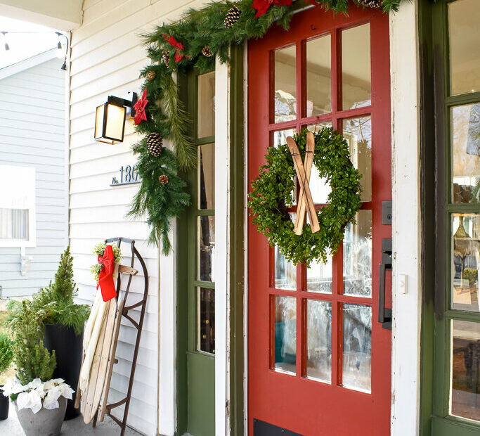 Tennessee Christmas: Cozy Log Cabin Front Porch Decor — T. Moore Home  Interior Design Studio