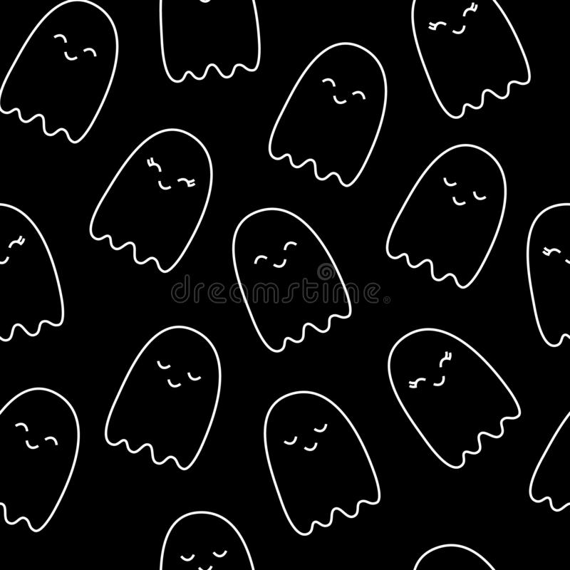 Halloween Seamless Pattern Of Flying Ghosts. Cute Nursery Room Wallpaper,  Kids Background, Card. Pastel Colors Scared Stock Vector - Illustration Of  Decor, Scary: 160524952