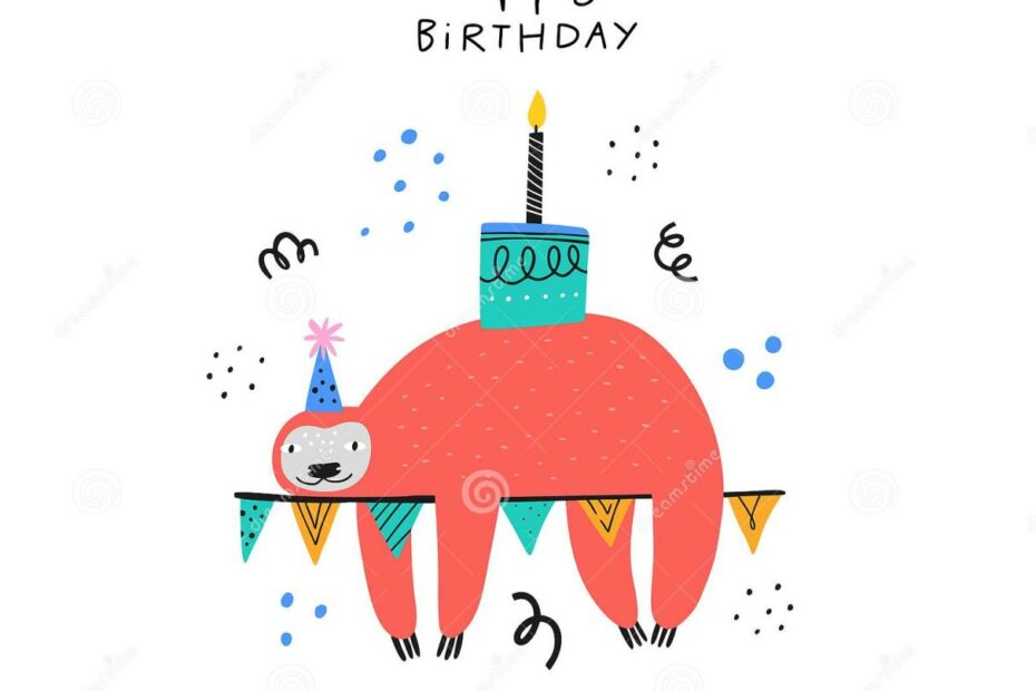 Happy Birthday Wishes Cute Greeting Card Template Stock Vector -  Illustration Of Cute, Event: 170152769