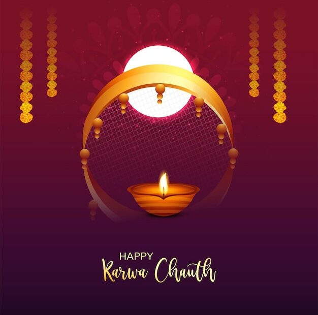 Free Vector | Happy Karwa Chauth Festival Greeting Card Background