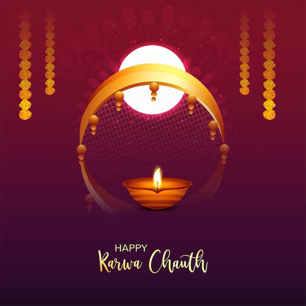 Free Vector | Happy Karwa Chauth Festival Greeting Card Background