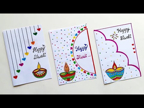 3 Easy & Beautiful White Paper Diwali Card Making|Diy Diwali Greeting Card|Handmade  Diwali Card 2022 - Youtube