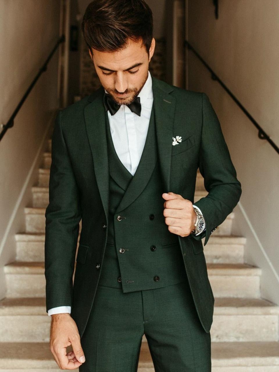 Men Suit Dark Green Wedding Suit Groom Wear Suit 3 Piece Suit - Etsy