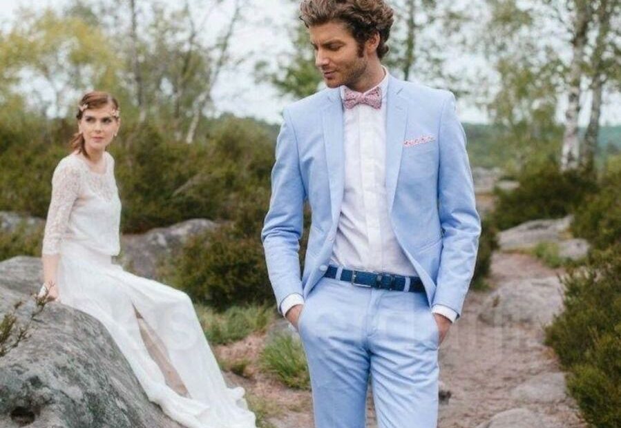 Light Blue Linen Suits Wedding Suits Groom Wear Suits Summer - Etsy Uk