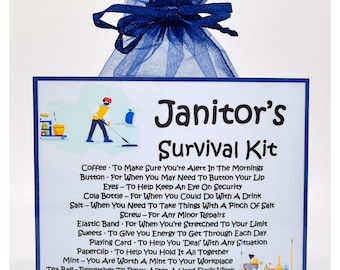 Janitor'S Survival Kit Fun Novelty Gift & Card - Etsy