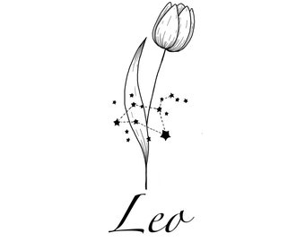 Leo Constellation Tattoo Flower Tattoo Design - Etsy