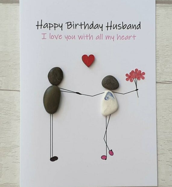 Handmade Birthday Pebble Art Card For Husband Unique Funny - Etsy