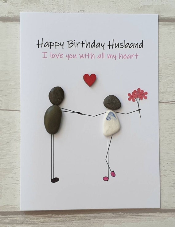 Handmade Birthday Pebble Art Card For Husband Unique Funny - Etsy