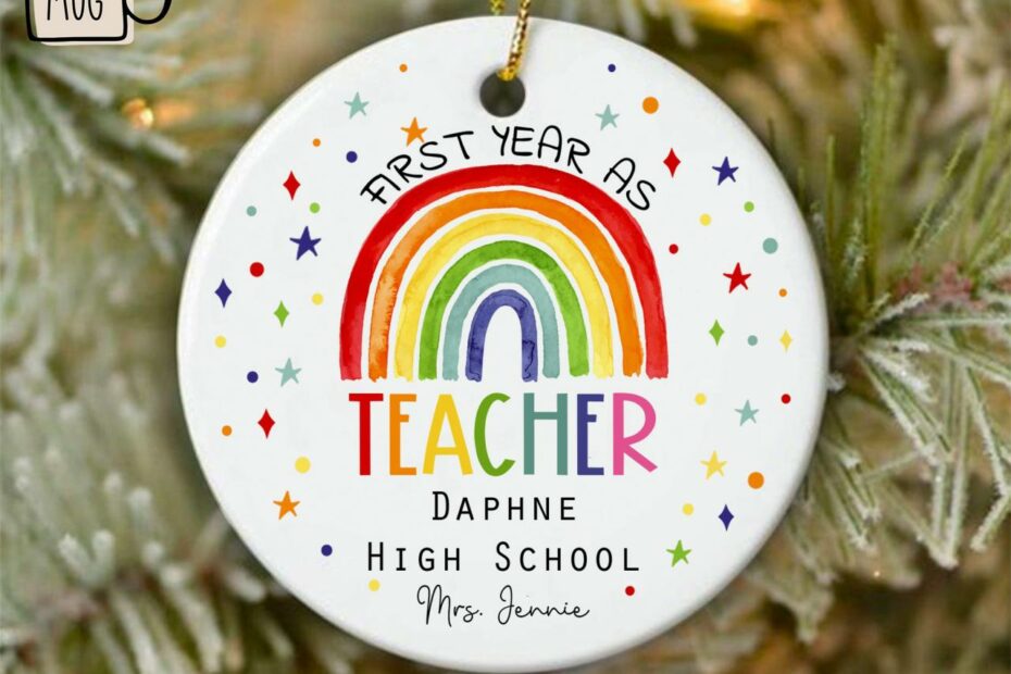 Custom First Year Teacher Christmas Ornament Custom New - Etsy