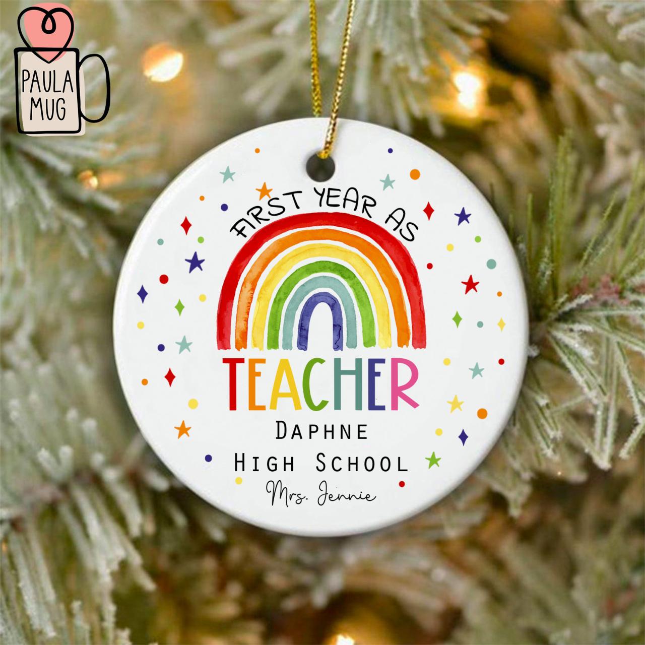 Custom First Year Teacher Christmas Ornament Custom New - Etsy