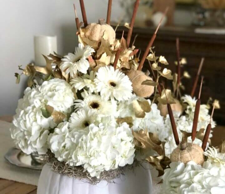 Let'S Make Arrangements - Neutral White Pumpkin Floral Arrangements — My  Soulful Home