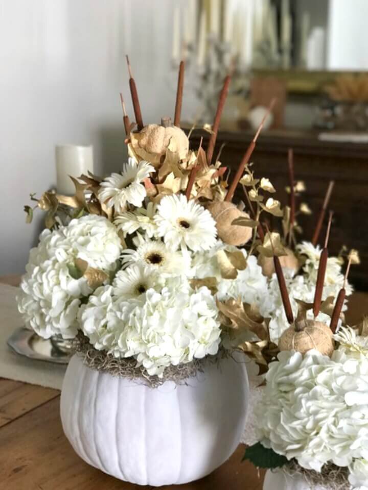 Let'S Make Arrangements - Neutral White Pumpkin Floral Arrangements — My  Soulful Home