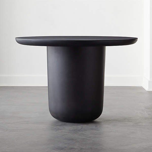 Lola Round Black Concrete Modern Dining Table + Reviews | Cb2