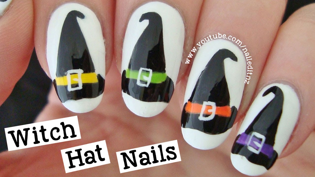 Witch Hat Nail Art | Halloween Tutorial - Youtube