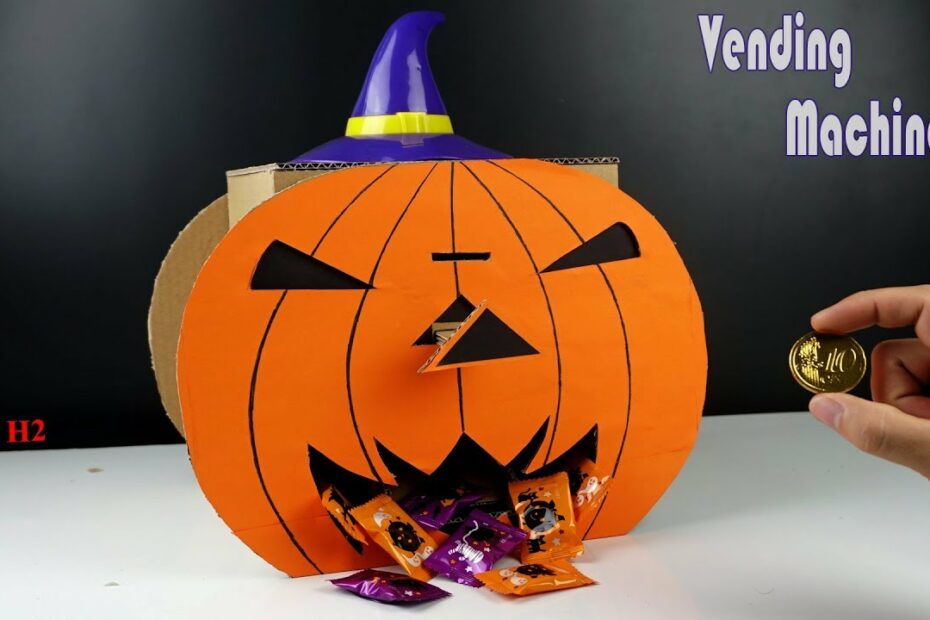 Cardboard Crafts - How To Make Halloween Candy Vending Machine At Home -  Youtube