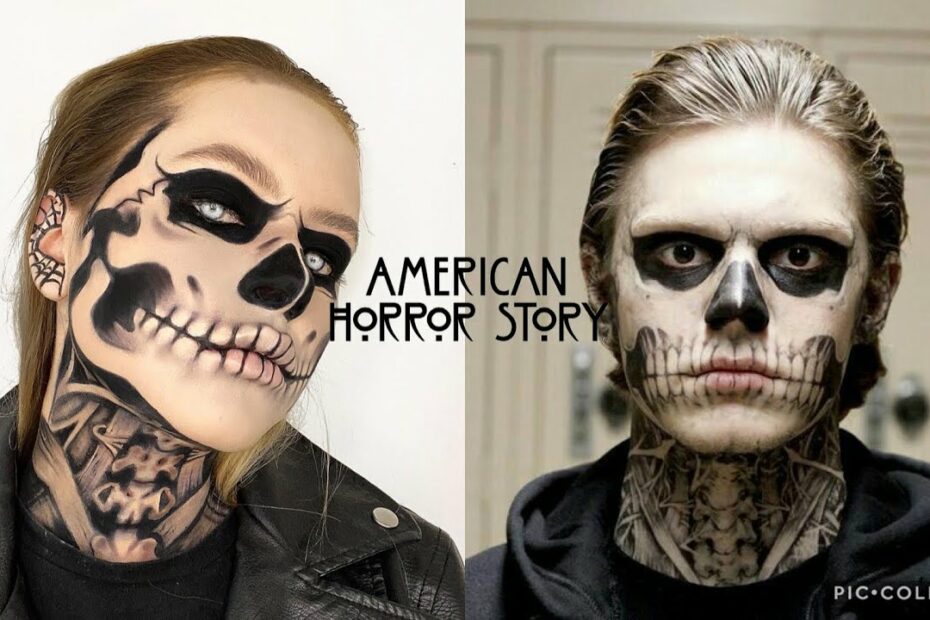 Ahs Tate Makeup Tutorial | Skull Makeup |Elle James - Youtube