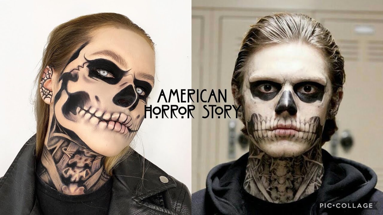 Ahs Tate Makeup Tutorial | Skull Makeup |Elle James - Youtube