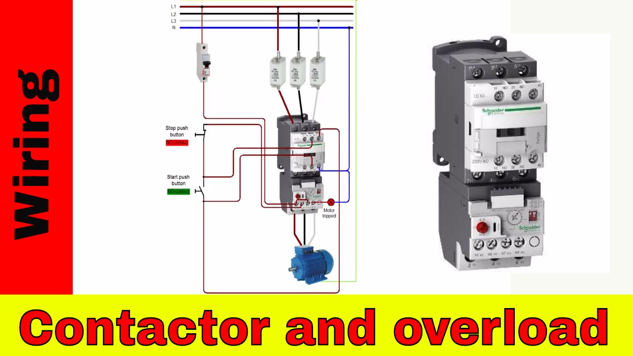 How To Wire A Contactor And Overload - Direct Online Starter. - Youtube